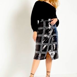 REMOVING LISTING LAST chance! NWT ELOQUII Sequin faux  wrap sequin skirt Sz 16